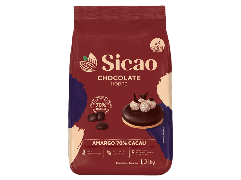 Chocolate Sicao Nobre Gotas Amargo 70% 1,01kg