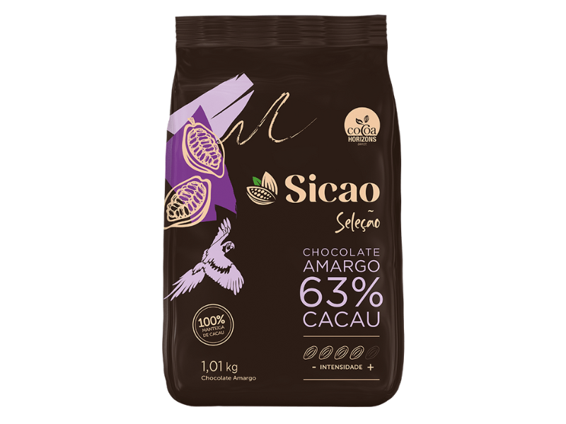 Chocolate Sicao Seleção Gotas Amargo 63% 1,01kg