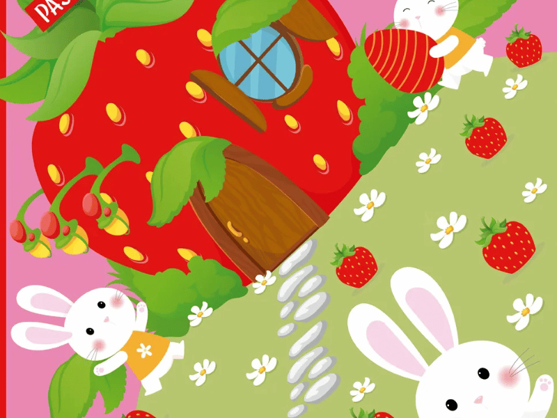 Saco Express Páscoa Coelho Morango 35x35 cm c/ 25 unidades - Cromus