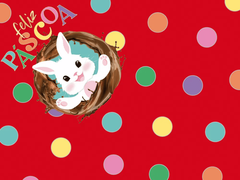 Saco Express Feliz Páscoa Vermelho 18x18 cm c/ 25 unidades - Cromus