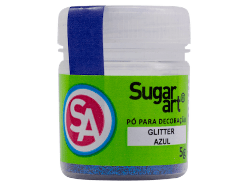 Pó para Decoração Glitter Azul 5g - Sugar Art