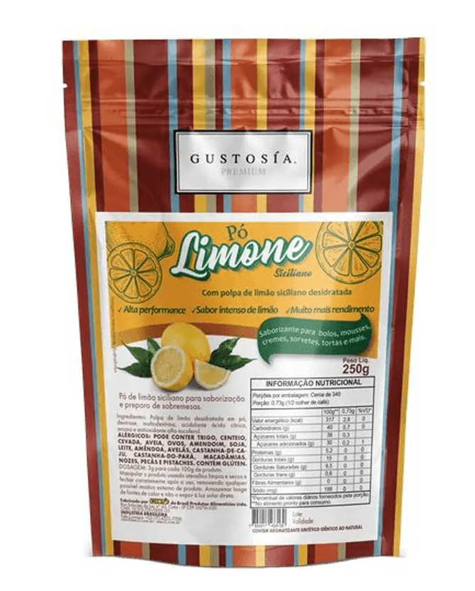 Limão Siciliano em Pó Limone  250g - Gustosía Premium