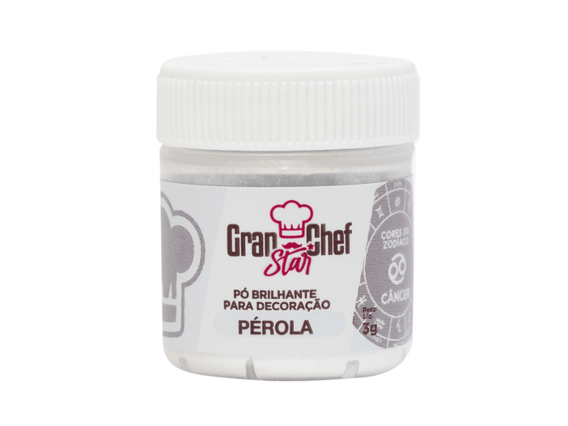 Pó Brilhante para Decoração Pérola Câncer 3g - Gran Chef