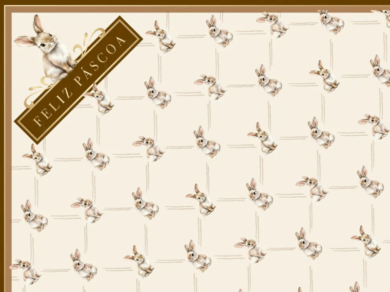 Saco Express Páscoa Bunny Marfim 39x39 cm c/ 25 unidades - Cromus