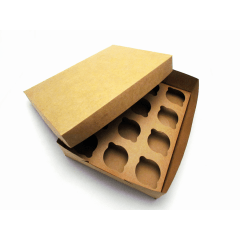 Caixa para Cupcake Kraft 35,5x27x9 cm - Agabox