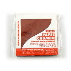 Papel Chumbo Marrom 8X7,8 cm c/300 Folhas Cromus