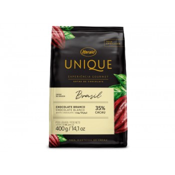 Chocolate Harald Unique Brasil Gotas Branco 35% 400g