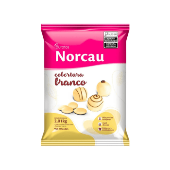 Cobertura Norcau Puratos  Gotas Chocolate Branco 2,01kg 