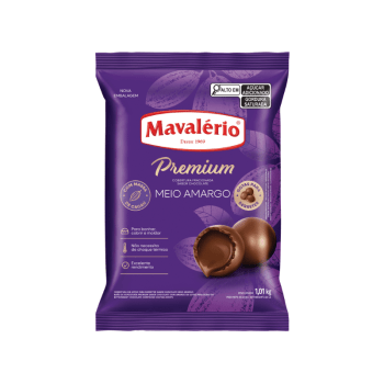 Cobertura Mavalério Premium Gotas Chocolate Meio Amargo 1,01kg