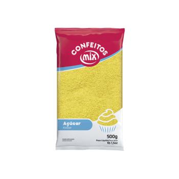 Açúcar Colorido Amarelo 500g - Mix 