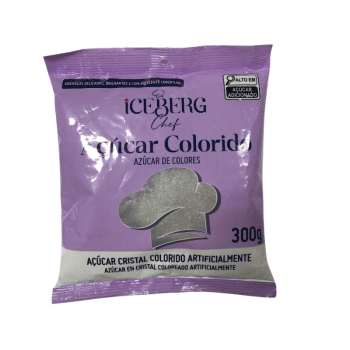 Açúcar Colorido Prateado 300g - Iceberg