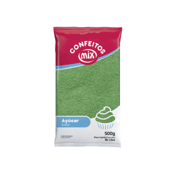 Açúcar Colorido Verde 500g - Mix 