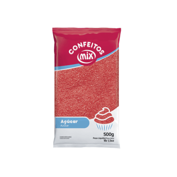 Açúcar Colorido Vermelho 500g - Mix 