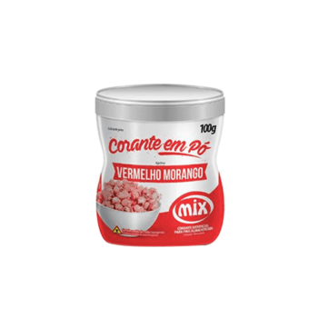 Corante em Pó Vermelho Morango 100g - Mix