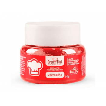 Corante Pó Hidrossolúvel Vermelho 30g - Gran Chef