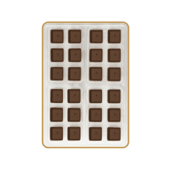 Base Pronta para Torta Quadrado Chocolate 3,5 cm c/ 24 unidades BT 122 - Art Tart