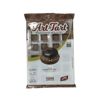 Base Pronta para Torta Quadrado Chocolate 3,5 cm c/ 24 unidades BT 122 - Art Tart