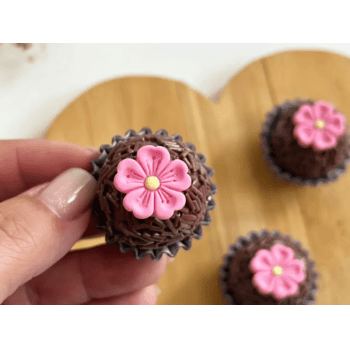 Biscuit Comestível Flor Delicada Rosa c/ 10 unidades -  Meninas do Açúcar
