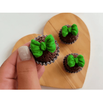 Biscuit Comestível Laço Verde c/ 4 unidades -  Meninas do Açúcar