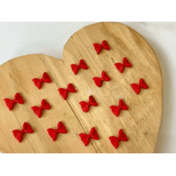 Biscuit Comestível Micro Laços Vermelho c/ 25 unidades -  Meninas do Açúcar