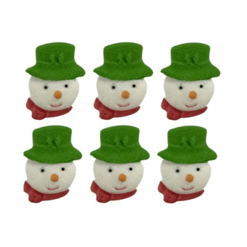 Biscuit Comestível Natal Boneco de Neve c/ 6 peças - Jady Confeitos