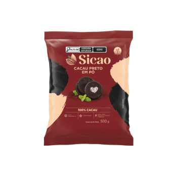 Cacau Preto em Pó Sicao 100% 500g 