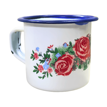 Caneca Esmalte Estampa de Flores 5 cm - Tuut