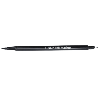 Caneta Comestível Ponta Dupla Fina 7 mm Preto c/2 unidades - Allonsy