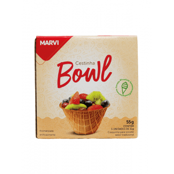 Casquinha para Sorvete Cestinha Bowl Mini 55g c/5 - Marvi