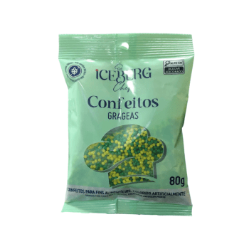 Confeito Decorativo Verde/Amarelo 80g - Icerberg