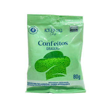 Confeito Decorativo Verde Folha 80g - Icerberg