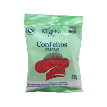 Confeito Decorativo Vermelho 80g - Icerberg