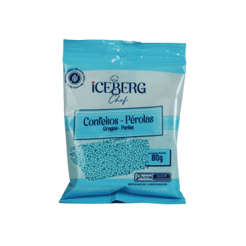 Confeito Miçanga Azul 80g - Iceberg