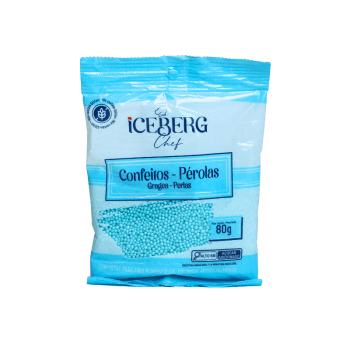 Confeito Miçanga Azul Turquesa 80g - Iceberg