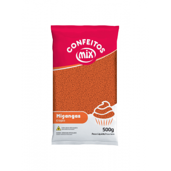 Confeito Miçanga Laranja 500g - Mix 