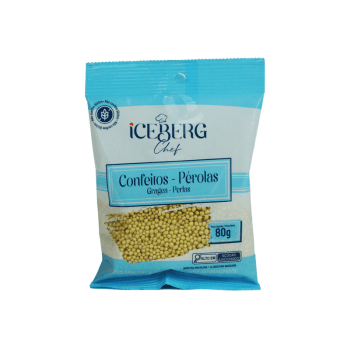 Confeito Miçanga Perolado Dourado 80g - Iceberg