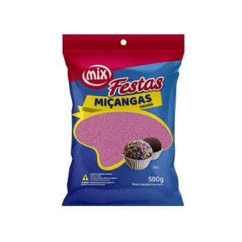 Confeito Miçangas Rosa Bebê 500g - Mix