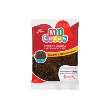 Confeito Miçanga Chocolate 500g - Mavalério