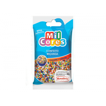 Confeito Miçanga Colorida N0 80g - Mavalério