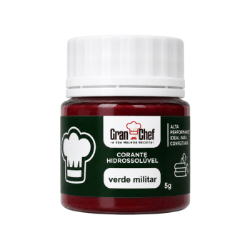Corante Pó Hidrossolúvel Verde Militar 5g - Gran Chef