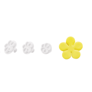 Cortador e Marcador Flor Ameixa Branco c/ 3 unidades - Allonsy 