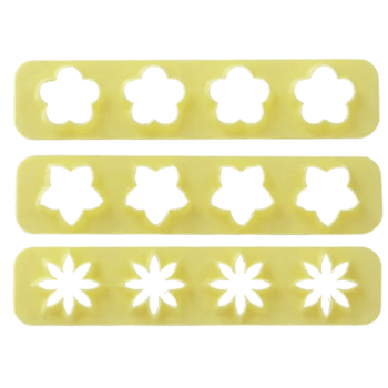 Cortador Plástico Kit Réguas Miniaturas Flores c/ 3 unidades - BlueStar