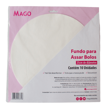 Fundo para Assar Bolos 25cm c/ 10 unidades - Mago