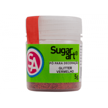 Pó para Decoração Glitter Vermelho 5g - Sugar Art