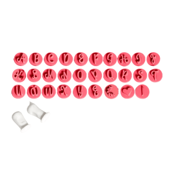Kit Carimbo Marcador Letras Glamour Rosa Bebê c/ 29 peças - BlueStar