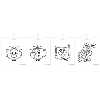 Kit Mini Stencil da Cebolinha c/ 4 unidades 7,5x9,5 cm - BlueStar