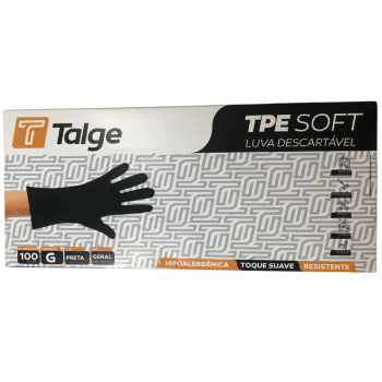 Luva TPE Soft Preta Tamanho G - Talge