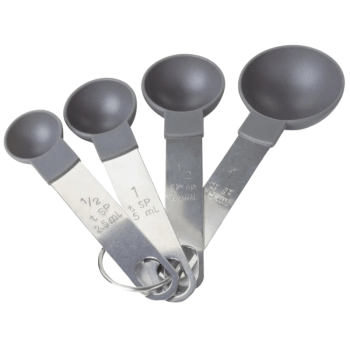Medidor Colheres Plástico Cinza e Prata c/4 unidades - Allonsy