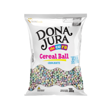 Mini Cereal Dona Jura Zero Lactose Crocante Colorido Bebê 300g - Cacau Food