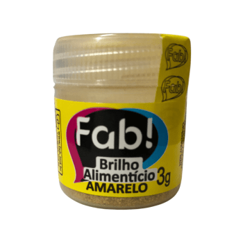 Pó Brilho Alimentício Amarelo 3g - Fab